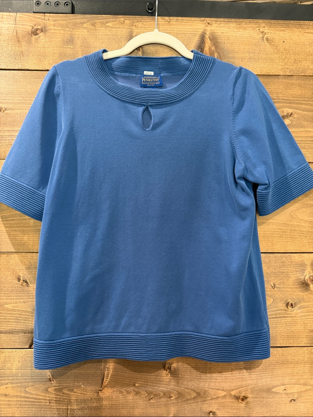 Pendleton Cornflower Blue Short Sleeve Knit Top
